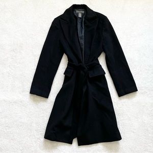 BANANA REPUBLIC LAMBSWOOL AND CASHMERE BLEND LONGER LINE COAT W/ WAIST TIE Large